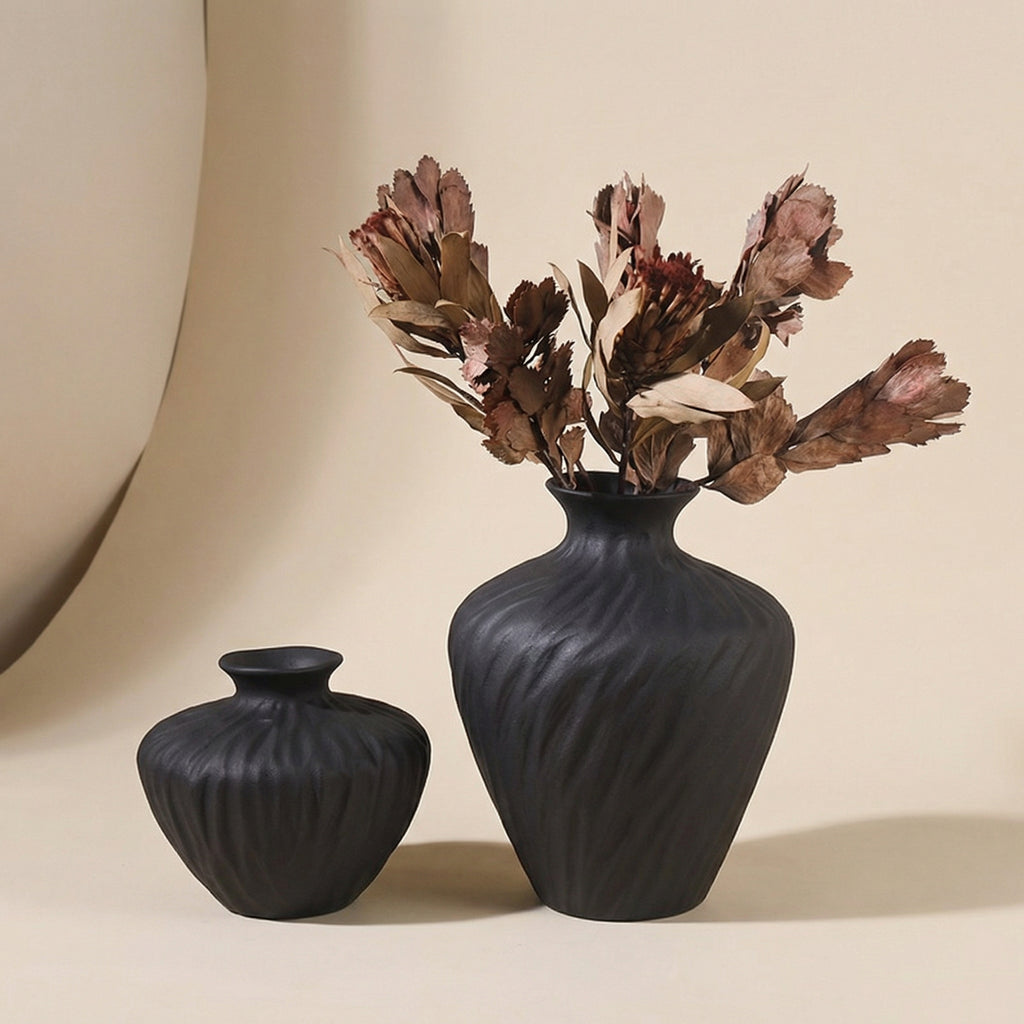 Modern Nordic Bow Knot Ceramic Vase Set – Decorative Flower Vase for Home Décor, Living Room, Dining Table & Office Decoration